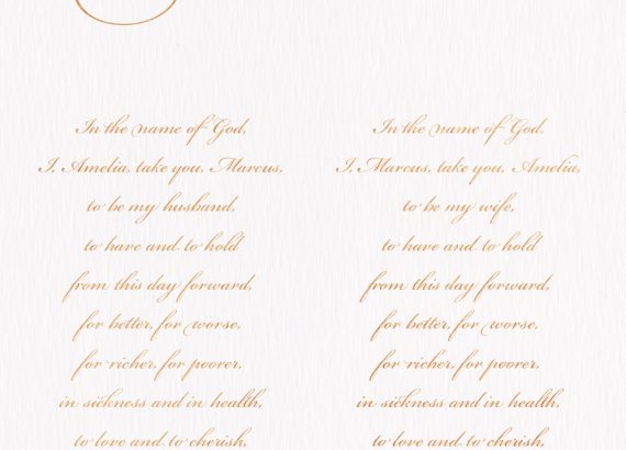 Classic Calligraphy Wedding Vows - Miss Modern Calligraphy