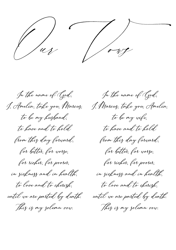 Calligraphy Wedding Vows - Miss Modern Calligraphy