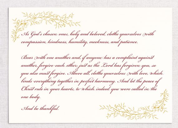 Wedding Reading in Classic Calligraphy - Miss Modern Calligraphy